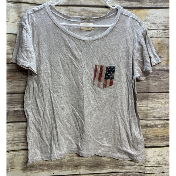 Ralph Lauren Denim & Supply Tops - Ralph Lauren Denim & Supply women's Medium gray flag pocket tee Shirt